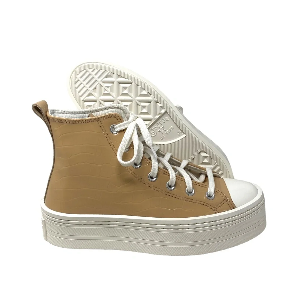 Converse Chuck Modern Lift Platform Leather Shoes Women's Embossed Skate A07658C